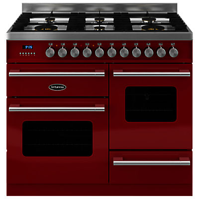 Britannia RC-10XGG-DE Delphi Dual Fuel Range Cooker Gloss Red